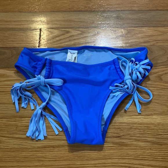 Aerie Swim Blue Bikini Bottom With Tie Sides Size XS - Picture 2 of 9